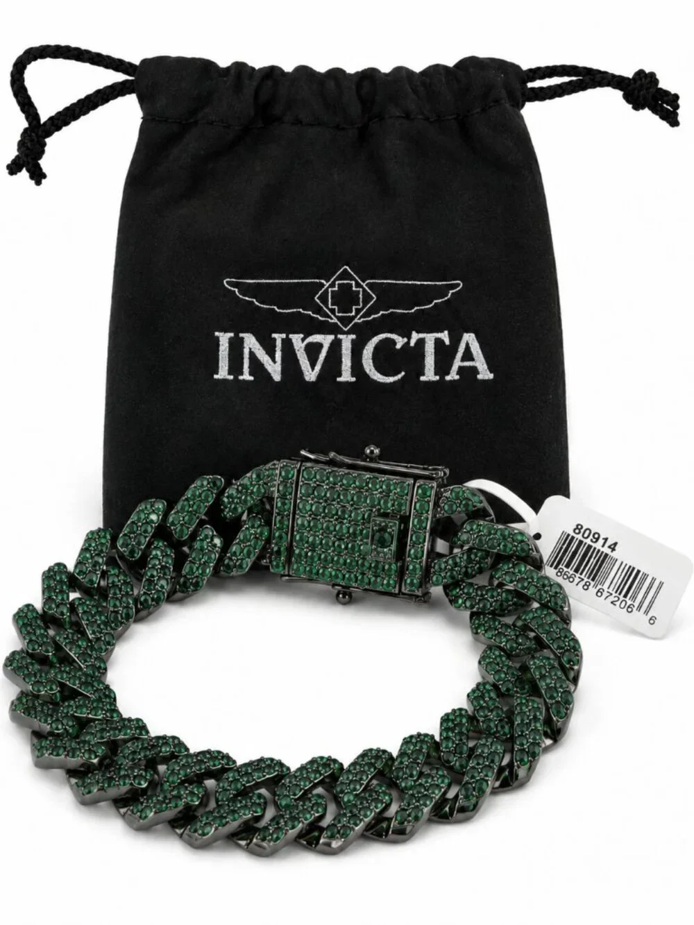 Invicta Elements Men’s XL Drip Chain Bracelet Money Green 80914 NWT